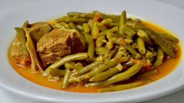 Tajine haricot vert-viande/ طريقة تحضير طاجين اللوبيا الخضراء باللحم لذيذ